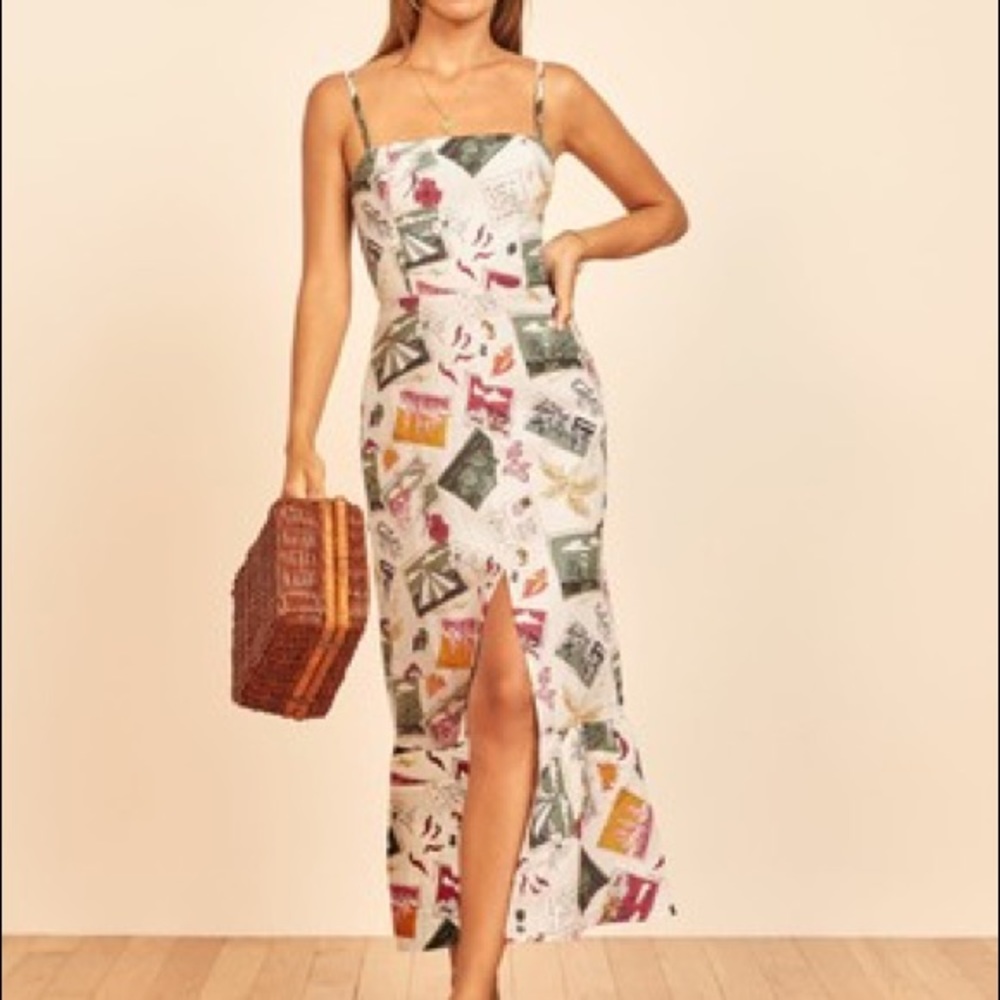 Reformation Barlowe midi linen dress vacaciones 2 small nwt